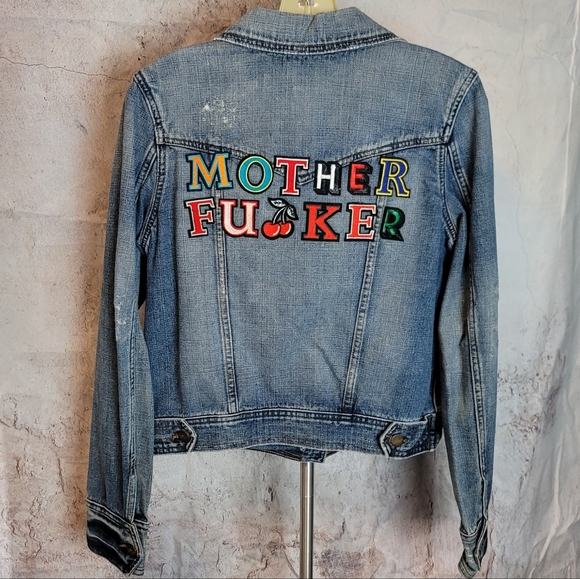 Upcycled Jackets & Blazers - Mother F***er Denim Jacket